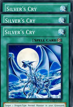 Silver's Cry unlimited X 3 Mint Common yugioh SDBE - Image 1