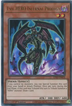 Yugioh Evil HERO Infernal Prodigy LDS3-EN024 Ultra 1st NM x3 Play Set - Image 1