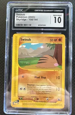CGC 10 Pokemon 2003 Swinub 108/144 Skyridge Card - Image 1