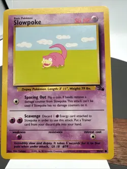 Vintage Slowpoke 55/62 Fossil Regular TCG Pokemon Card LP - Image 1