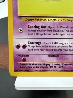 Vintage Slowpoke 55/62 Fossil Regular TCG Pokemon Card LP - Image 2