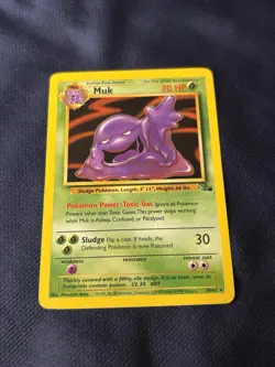 Muk 28/62 Fossil Regular pokemon card vintage played - Image 1