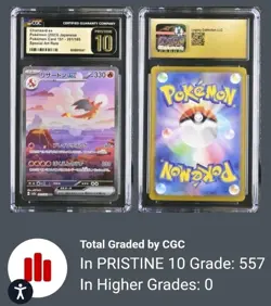 2023 Pokemon Charizard EX 201 Japanese Art Graded Card CGC 10 - Image 1