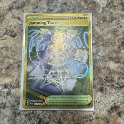 Pokemon TCG Jamming Tower Destined Rivals Gold Trainer Card 243/182 Holo - Image 1