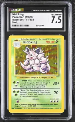 CGC 7.5 Nidoking 1999 Base Set 11/102 Holo Pokemon Card - Image 1