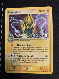 Pokemon 2005 Deoxys Manectric Reverse Holo Card 38/107 Stamped - Image 1