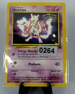 1999 Pokemon The First Movie Mewtwo Black Star WB Promo Stamp Card #3 NM - Image 1