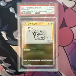 2021 POKEMON JPN S PROMO YU NAGABA X POKEMON CARD GAME CAMPAIGN PIKACHU PSA 10 - Image 1