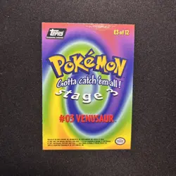 Vintage Holo Venusaur Pokemon Card Foil E3 of 12 Topps Black Label - Image 2