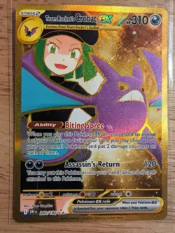 Team Rockets Crobat EX 242/182 Hyper Rare Gold Card Destined Rivals Pack Fresh - Image 1