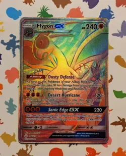 Pokemon Flygon GX 256/236 Cosmic Eclipse Rainbow Rare English 2019 - Image 1