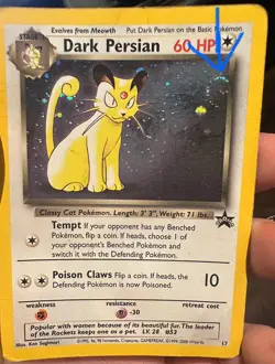 🌀 Dark Persian 17/53 Holo Wotc Black Star Promo Pokemon TCG - HP - SWIRL 🌀 - Image 1