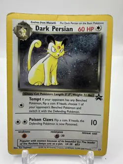 🌀 Dark Persian 17/53 Holo Wotc Black Star Promo Pokemon TCG - HP - SWIRL 🌀 - Image 3