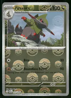 Fraxure (Poke Ball Pattern) 069/086 Common Holo NM Pokemon SV: Black Bolt - Image 1