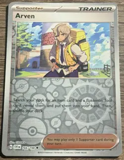 Arven - Reverse Holo - 166/198 Pokemon - Scarlet & Violet Base Set - NM/M (L) - Image 1