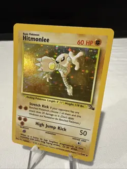 Pokemon TCG Hitmonlee 7/62 Fossil Set Vintage Holo Rare Unlimited LP - Image 1