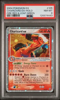 2004 POKEMON EX FIRE RED & LEAF GREEN #105 CHARIZARD EX-HOLO PSA 8 - Image 1