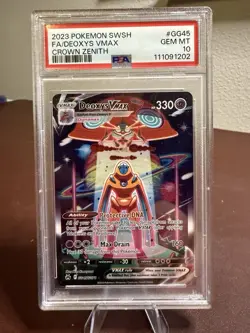 2023 POKEMON SWORD AND SHIELD CROWN ZENITH #GG45 FA/DEOXYS VMAX PSA 10 - Image 1