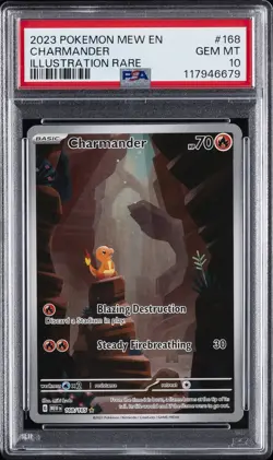 2023 POKEMON MEW EN-151 ILLUSTRATION RARE #168 CHARMANDER PSA 10 - Image 1