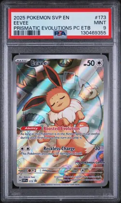 EEVEE #173 POKEMON CENTER ETB BLACK STAR PROMO 2025 POKEMON SVP PRISMATIC PSA 9 - Image 1