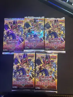 Yugioh Retro Pack Booster New Sealed Unlimited Reprint (2020) lot of 5x packs - Image 1
