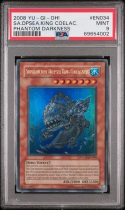Yu-Gi-Oh! Superancient Deepsea King Coelacanth, Ultra Rare, PTDN-EN034, PSA 9 - Image 1