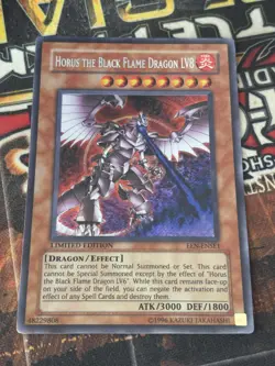 YUGIOH! Horus The Black Flame Dragon LV8 EEN-ENSE1 Secret Rare LP - Image 1