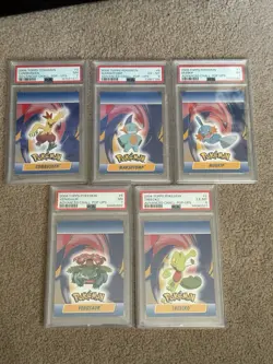 Pokemon Topps Advanced Challenge Pop Up - 5 Card PSA 7 + 6 Bundle - Blue 1st Ed - Image 1
