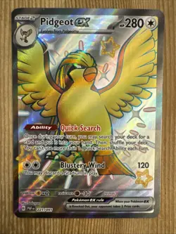 Pidgeot ex - 221/091 - Pokemon Paldean Fates Shiny Full Art Ultra Rare Card NM - Image 1
