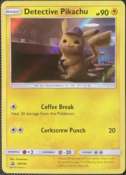 Detective Pikachu SM190 Sm Holo - Pokemon Card - Image 1