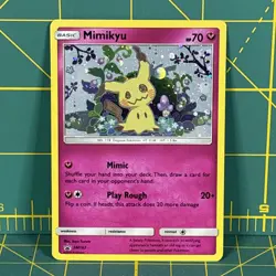 Mimikyu Promo SM163 Team Up Blister Pokemon Card Sun & Moon Holo LP - Image 1