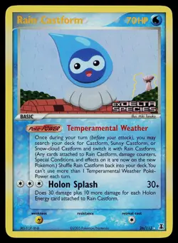 Pokemon Card - Rain Castform Delta Species 26/113 Rare Reverse Holo Stamped - Image 1