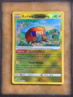Pokemon Radiant Charjabug 051/159 Crown Zenith Radiant Rare Holo NM - Image 1