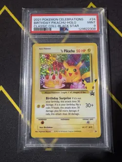 2021 POKEMON CELEBRATIONS CLASSIC COLLECTION #24 BIRTHDAY PIKACHU-HOLO PSA 9 - Image 1