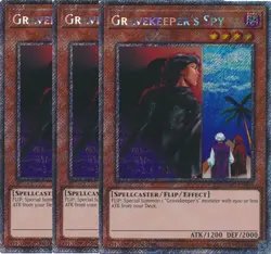 Yu-Gi-Oh! 3x Gravekeeper's Spy RA03-EN121 Platinum Secret Rare Playset - Image 1