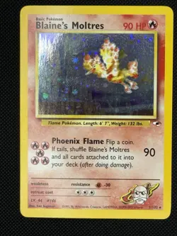 Pokemon TCG - Blaine's Moltres 1/132 Holo - WOTC Gym Heroes 2000 - Image 1