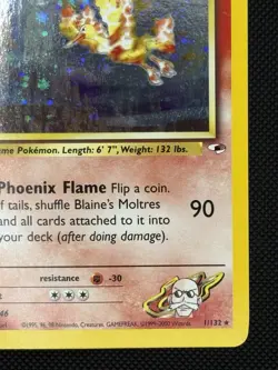 Pokemon TCG - Blaine's Moltres 1/132 Holo - WOTC Gym Heroes 2000 - Image 5