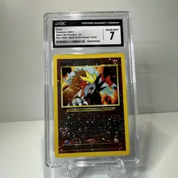 Pokemon Entei 34 WOTC Movie Black Star Promo(2001) Reverse HOLO Swirl CGC 7 NM - Image 1