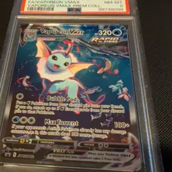 2021 POKEMON SWSH BLACK STAR PROMO #182 FULL ART/VAPOREON VMAX PSA 8 - Image 1