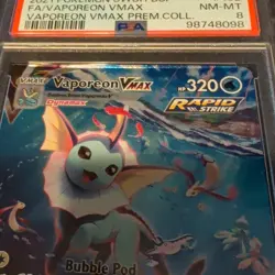 2021 POKEMON SWSH BLACK STAR PROMO #182 FULL ART/VAPOREON VMAX PSA 8 - Image 2