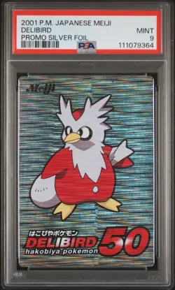 2001 POKEMON JPN MEIJI PROMO SILVER FOIL DELIBIRD PSA 9 - Image 1