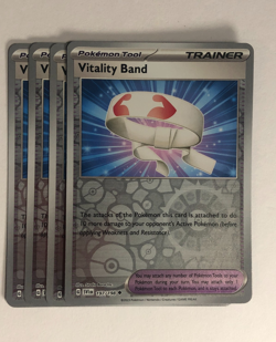 Pokemon TCG Scarlet & Violet 4x Playset Reverse Holo Vitality Band 197/198 NM - Image 1