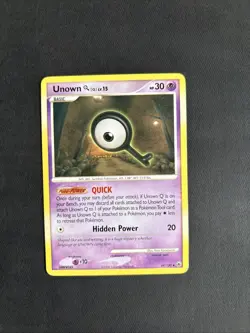 Pokemon TCG Unown Q Majestic Dawn 49/100 Regular Uncommon Non Holo - PLAYED - Image 1