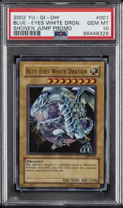 2002 YU-GI-OH! SHONEN JUMP PROMO #001 BLUE-EYES WHITE DRAGON PSA 10 - Image 1