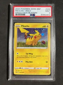 🔥 Pokemon PSA 9 Pikachu Holo Single Pack Blisters Black Star Promo #039 - Image 1