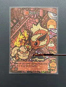 Flarie V Pokiebubies V2 1st Edition Fan Art Chef Ken Lee Pokemon Flareon 103 - Image 1