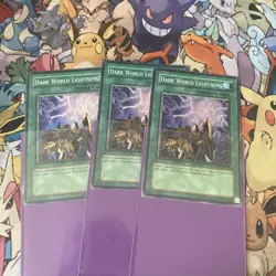 YUGIOH DARK WORLD LIGHTNING SUPER RARE GOOD CONDITION CP03-EN005 X3 playset - Image 1