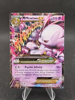 M Mewtwo EX 64/162 XY Breakthrough Holo Pokemon Card 2016 MP - Image 1