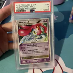 PSA 5 Mesprit Lv.X 143/146 Legends Awakened Pokemon Card 2008 - Image 1