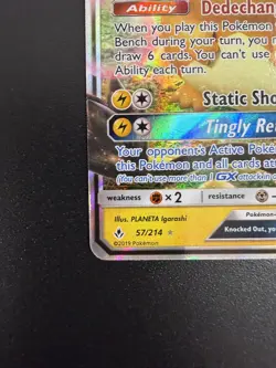 Pokemon TCG Dedenne GX Ultra Rare Card Unbroken Bonds 57/214 - Image 4